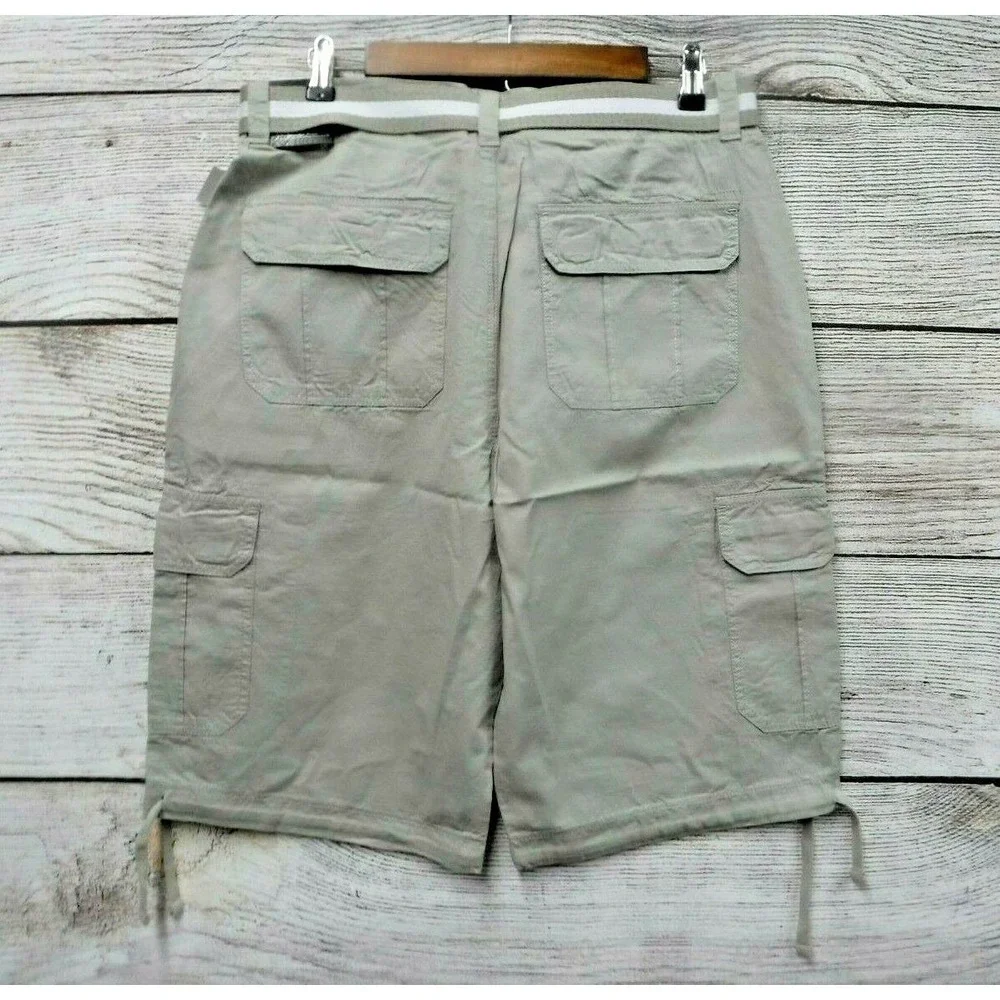 Akademiks Shorts Mens Size 33 Quicksand Belted Messenger Cargo New Mis Tag
